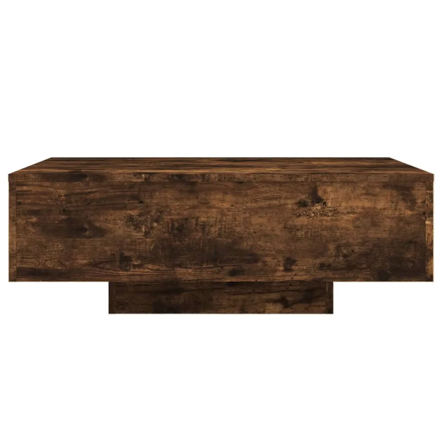Table basse avec lumières LED chêne fumé 85x55x31 cm - 7
