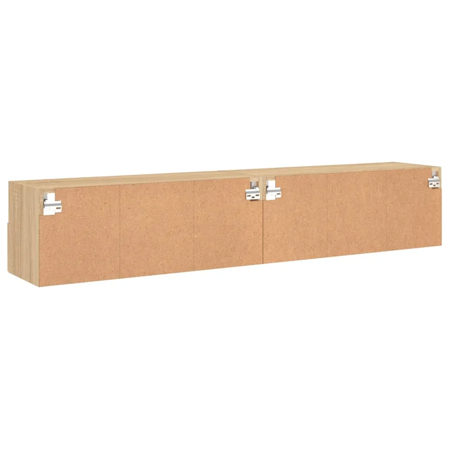 Meubles TV muraux 2 pcs chêne sonoma 80x30x30cm bois ingénierie - 10