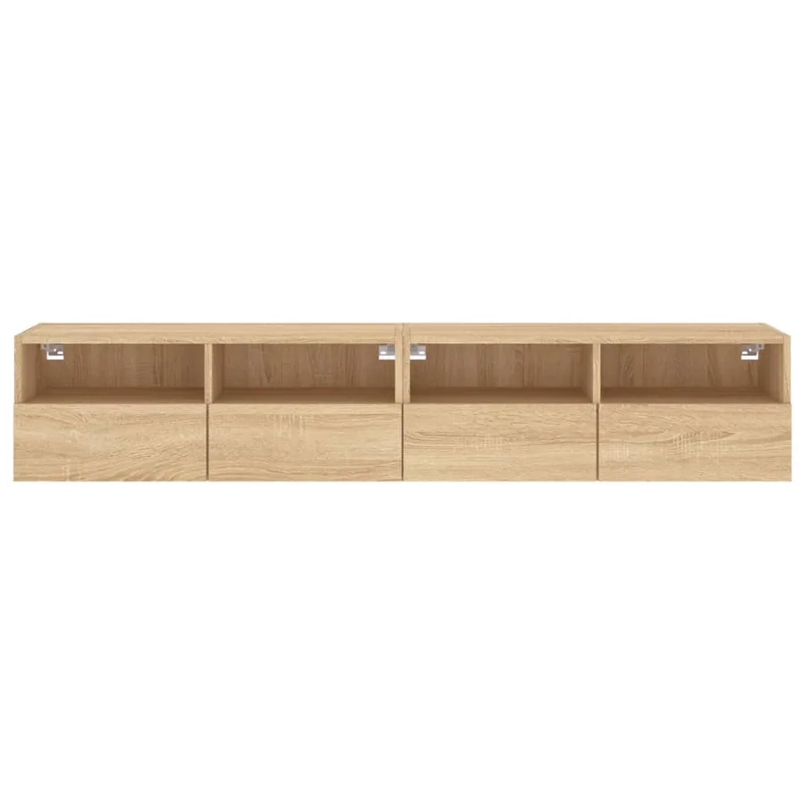 Meubles TV muraux 2 pcs chêne sonoma 80x30x30cm bois ingénierie - 8