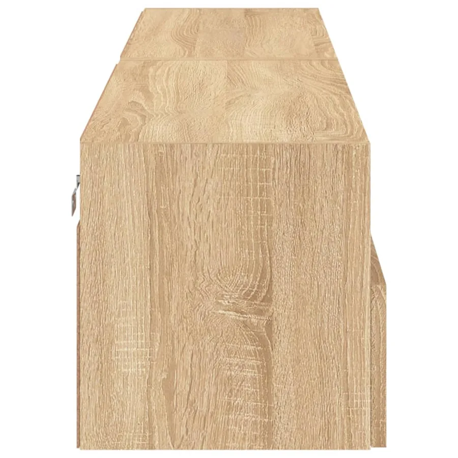 Meubles TV muraux 2 pcs chêne sonoma 80x30x30cm bois ingénierie - 9