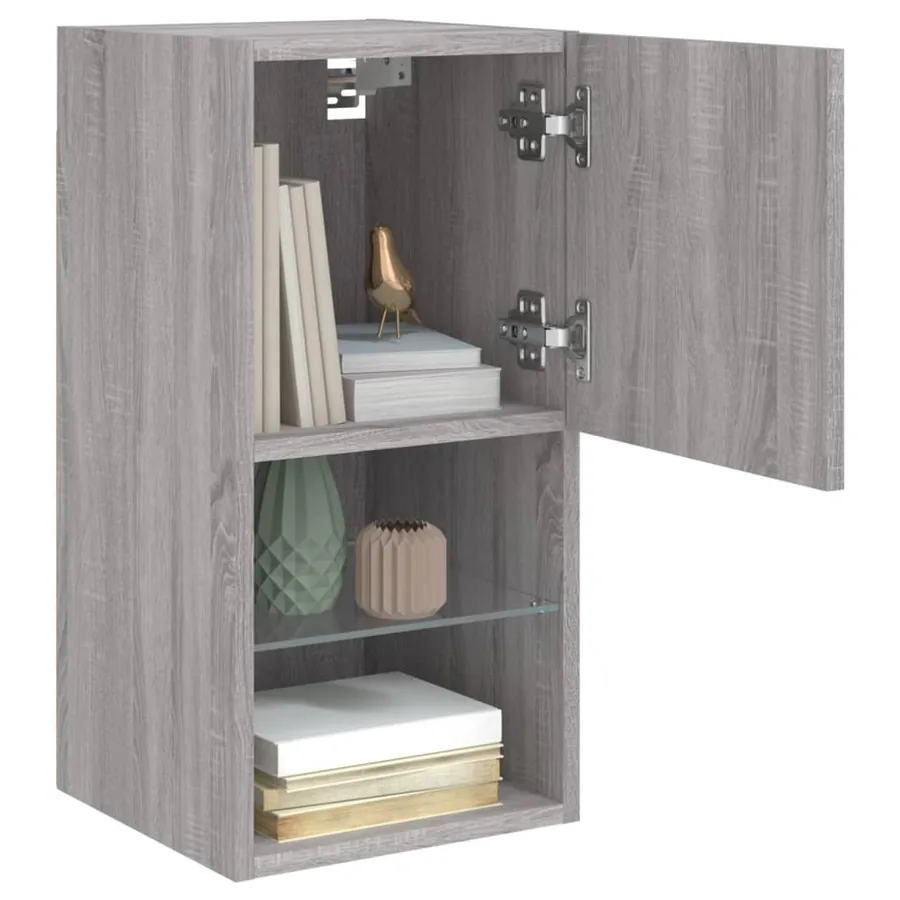 Meuble TV avec lumières LED sonoma gris 30,5x30x60 cm - 6