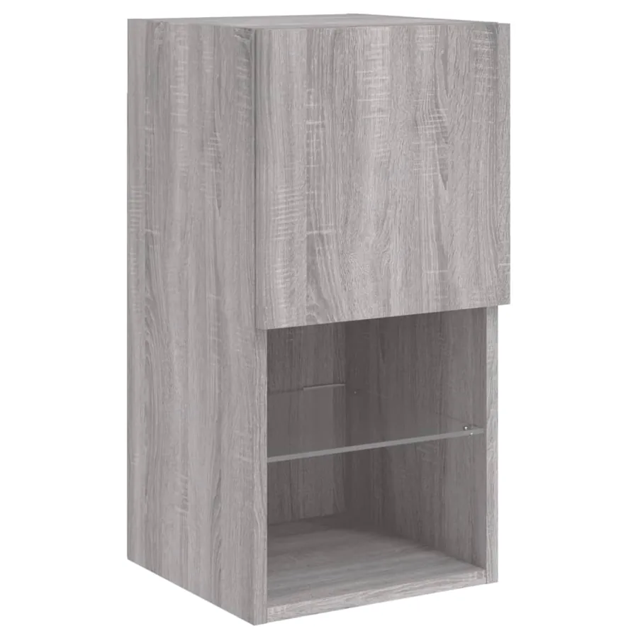Meuble TV avec lumières LED sonoma gris 30,5x30x60 cm - 7