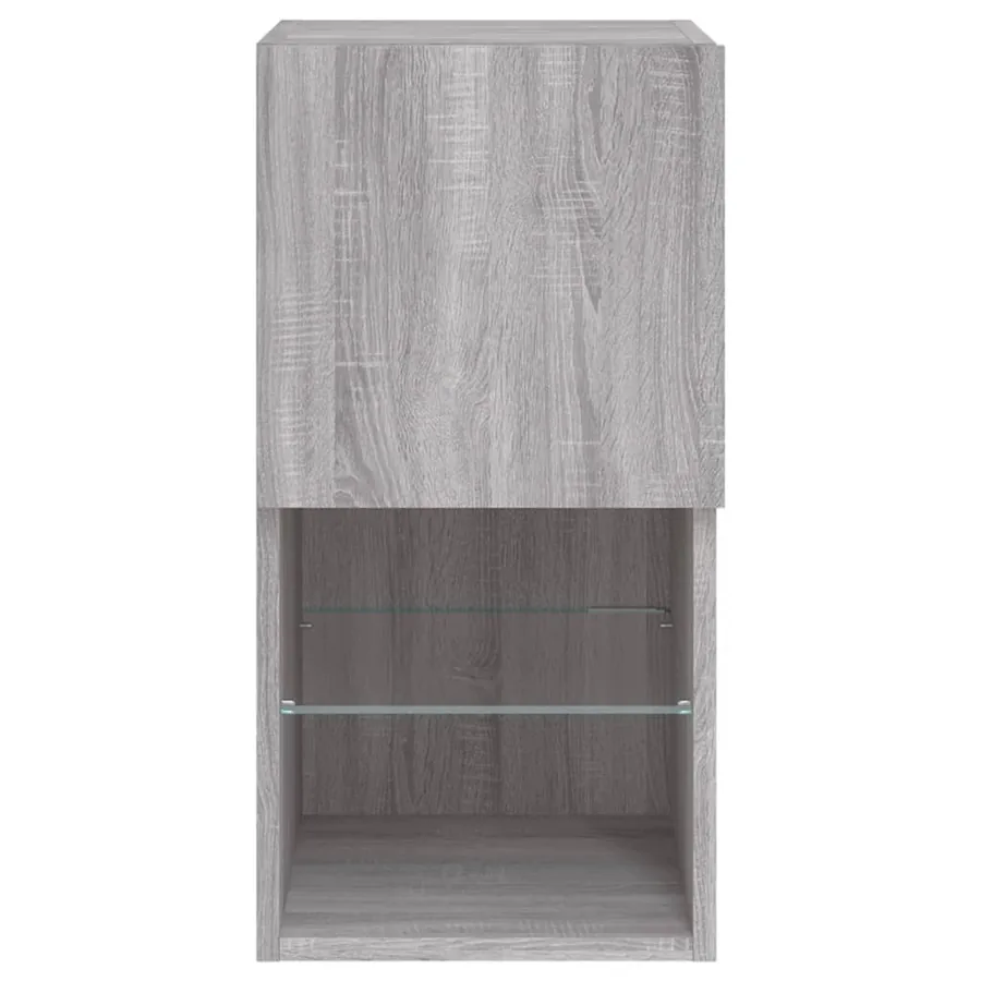 Meuble TV avec lumières LED sonoma gris 30,5x30x60 cm - 9