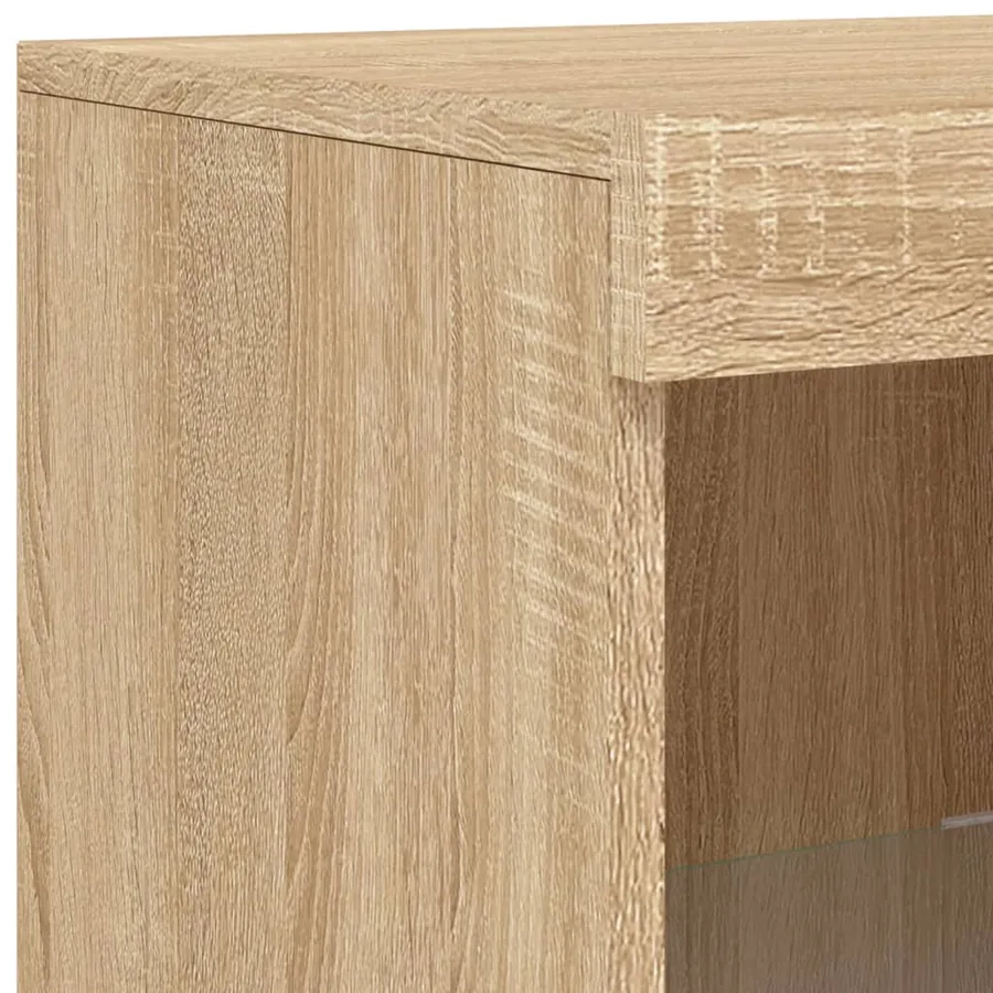 Buffets avec lumières LED 3 pcs chêne sonoma bois d'ingénierie - 11