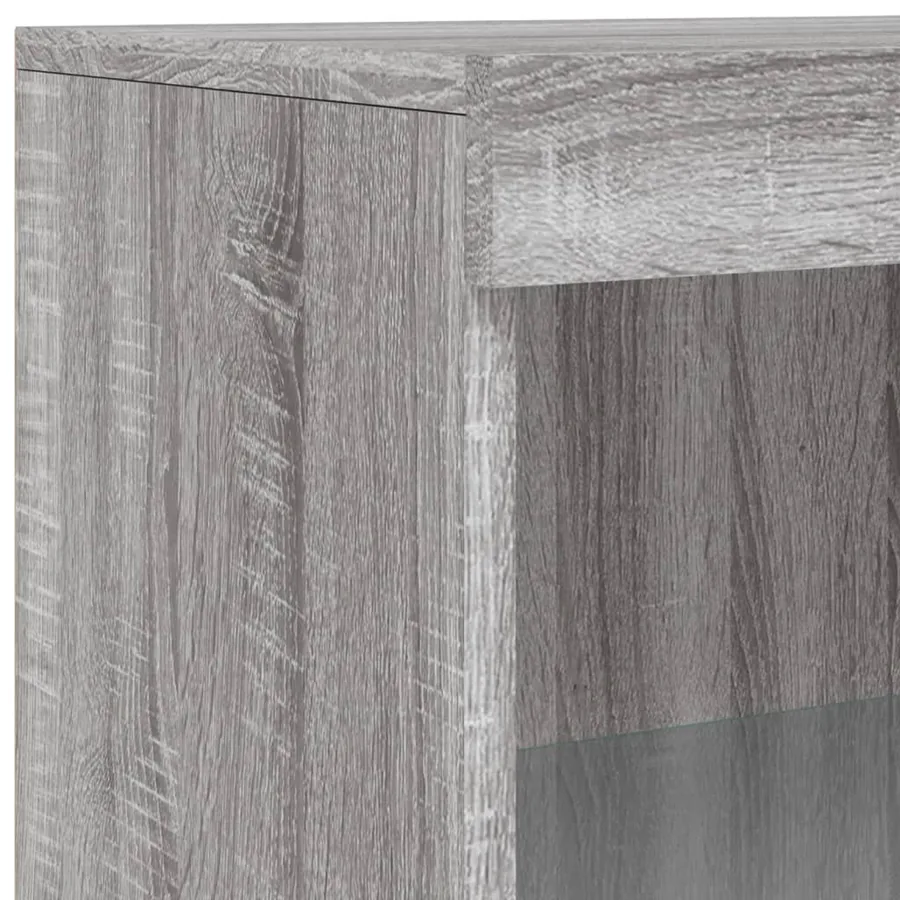 Buffet avec lumières LED sonoma gris 60,5x37x100 cm - 10
