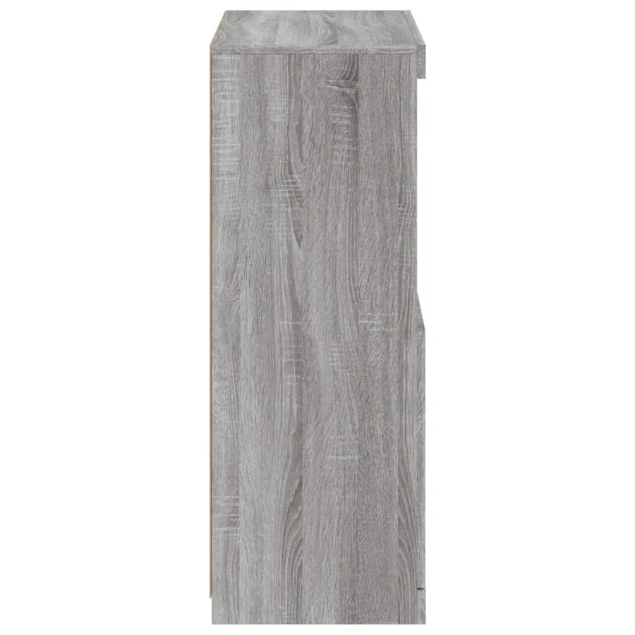 Buffet avec lumières LED sonoma gris 60,5x37x100 cm - 8