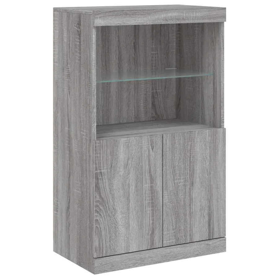 Buffet avec lumières LED sonoma gris 181,5x37x100 cm - 10