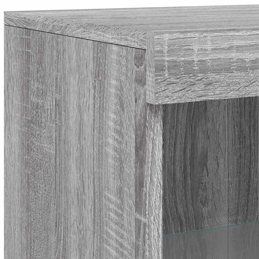 Buffet avec lumières LED sonoma gris 181,5x37x100 cm - 11