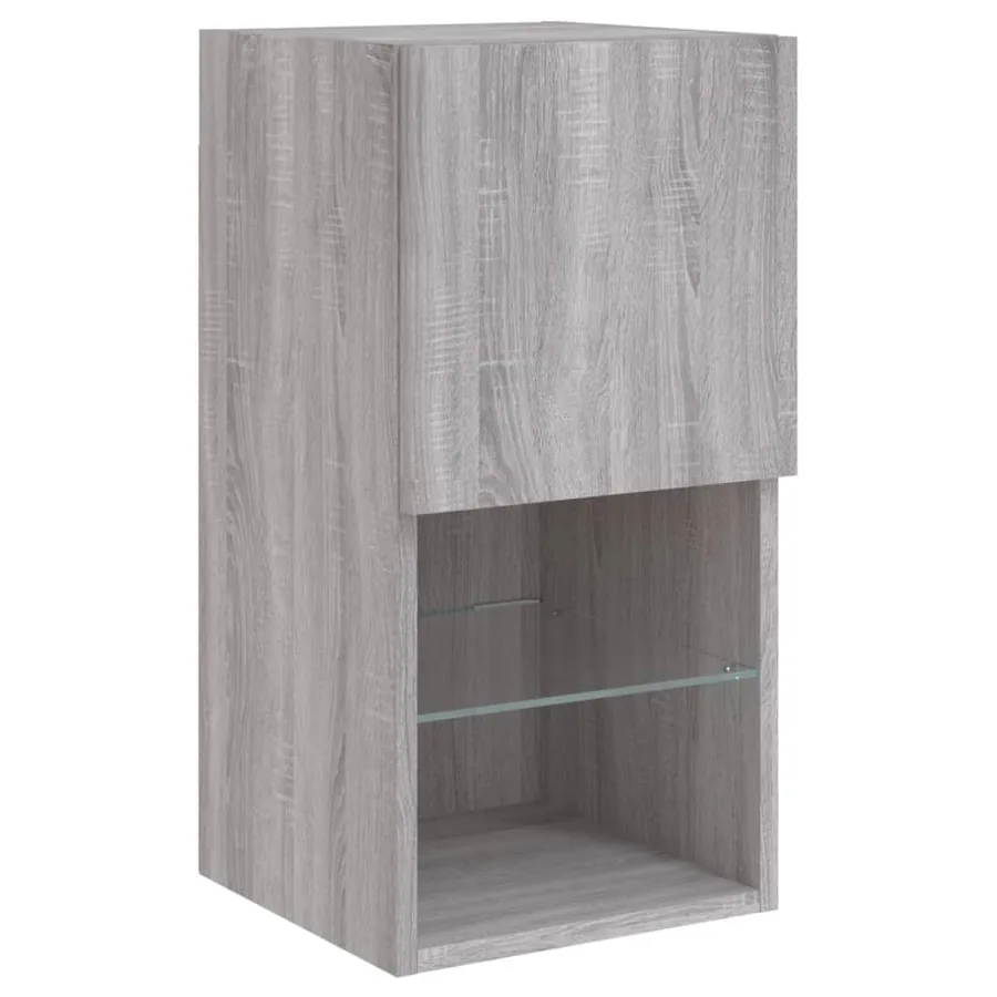 Unités murales TV avec LED 8 pcs gris sonoma bois d'ingénierie - 10
