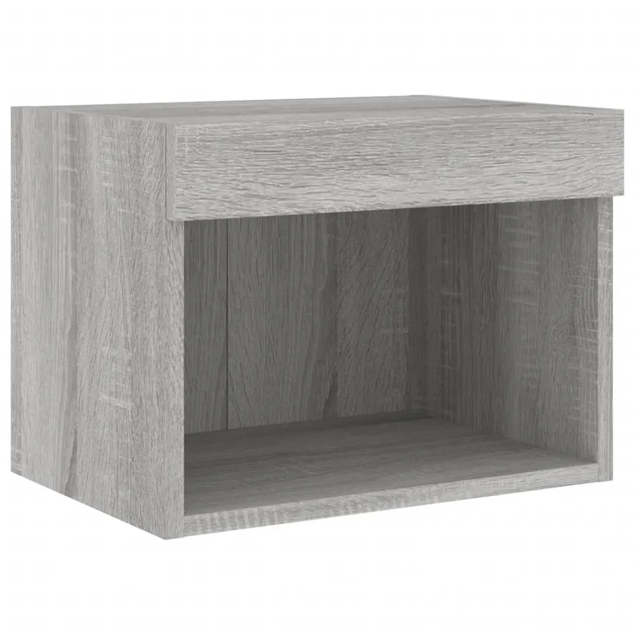 Meuble TV muraux 4 pcs avec lumières LED sonoma gris - 8
