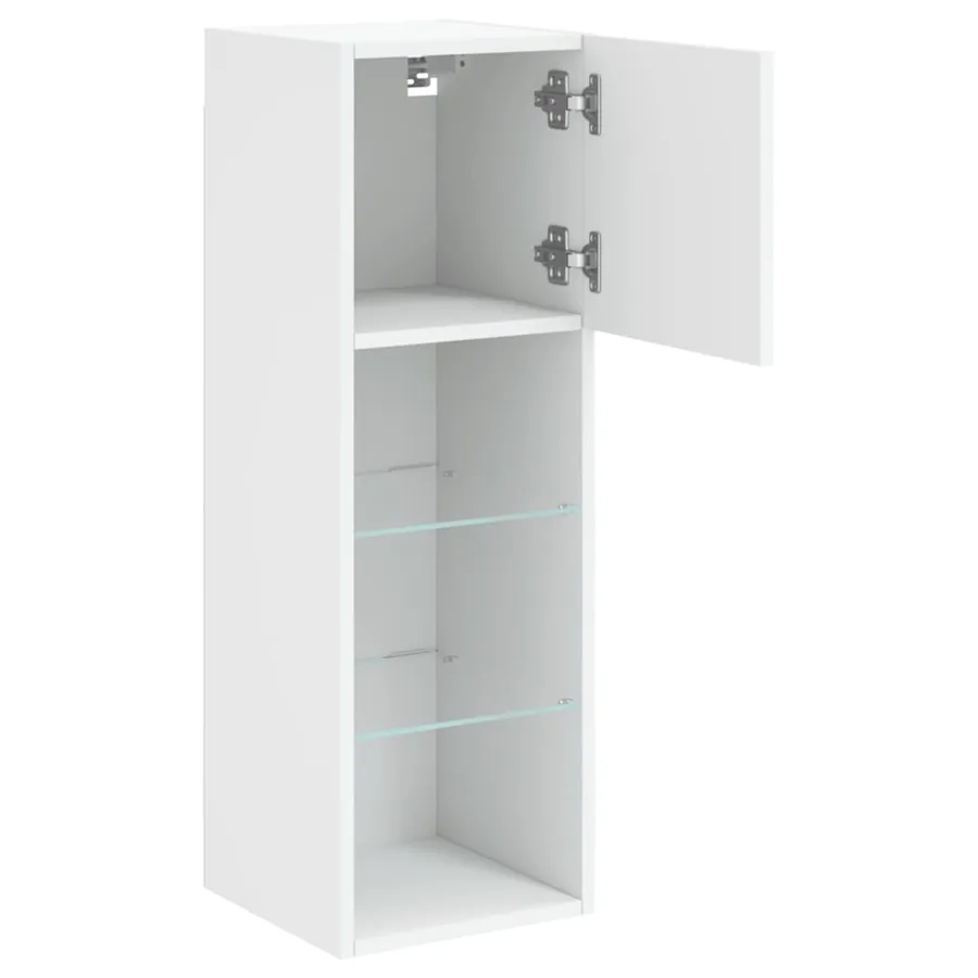 Meubles TV avec lumières LED 2 pcs blanc 30,5x30x90 cm - 8
