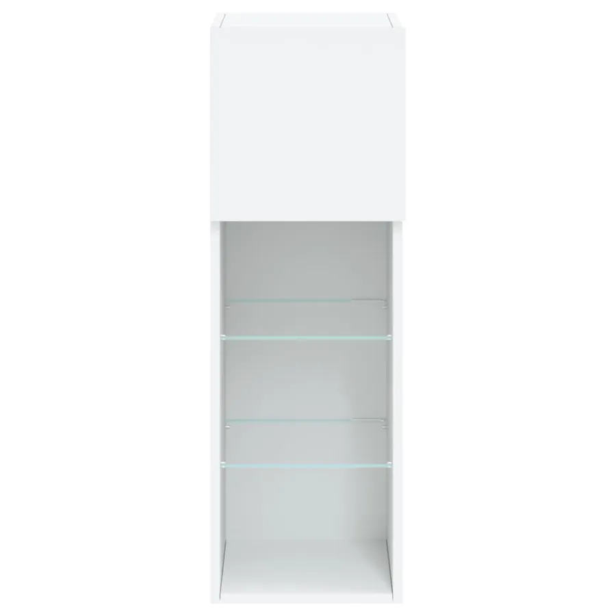 Meubles TV avec lumières LED 2 pcs blanc 30,5x30x90 cm - 9