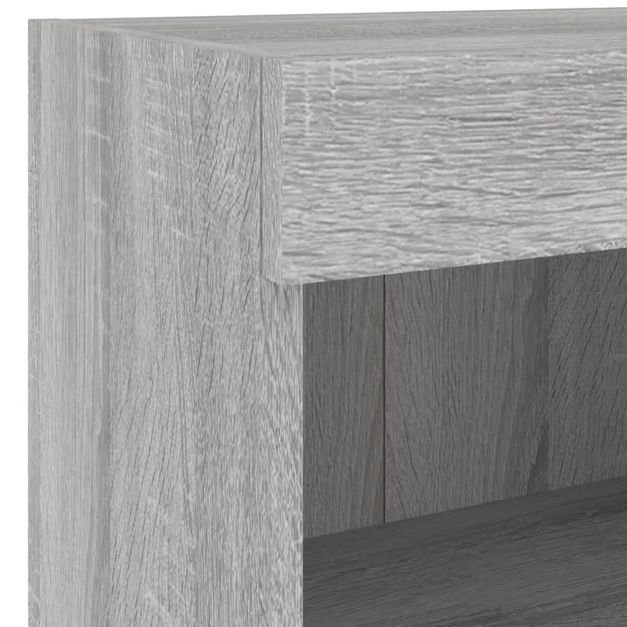 Meuble TV muraux 4 pcs avec lumières LED sonoma gris - 10