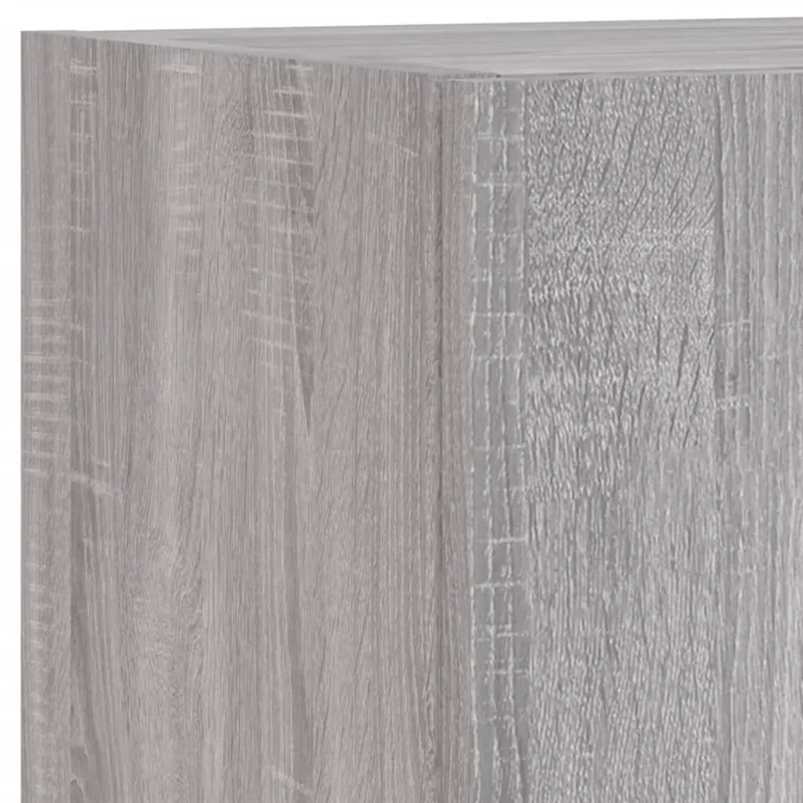 Meuble TV muraux 4 pcs avec lumières LED sonoma gris - 11