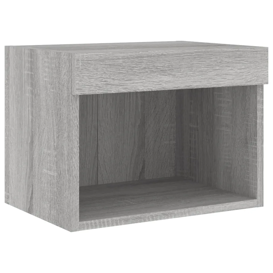 Meuble TV muraux 4 pcs avec lumières LED sonoma gris - 8