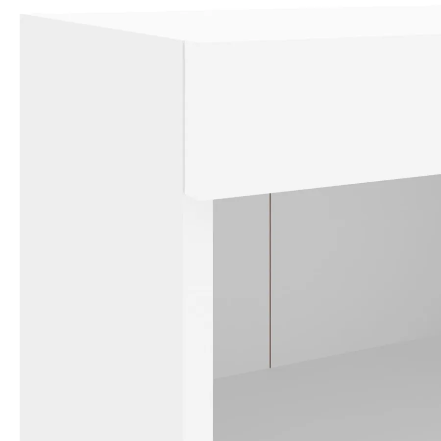 Unités murales TV avec LED 5 pcs blanc bois d'ingénierie - 10