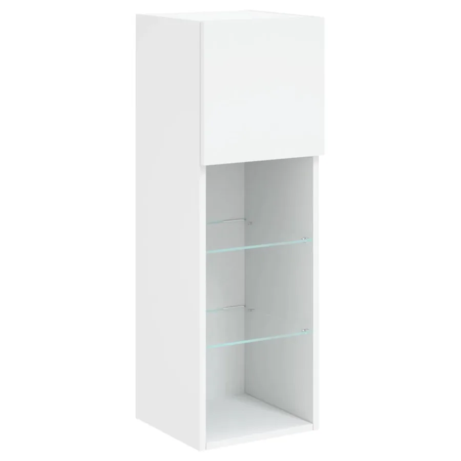 Meuble TV muraux 4 pcs avec lumières LED blanc - 8
