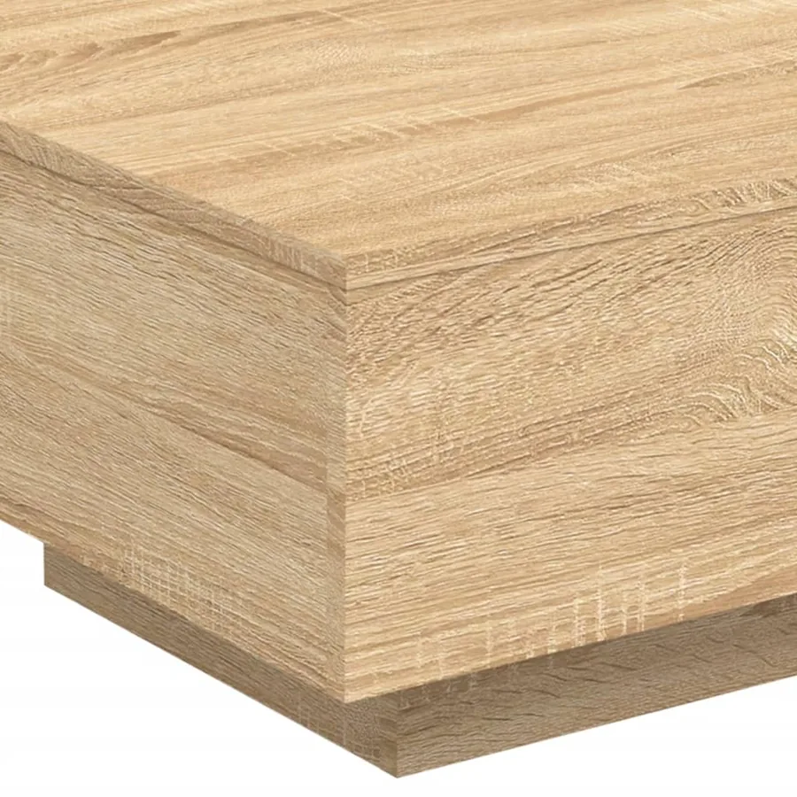 Table basse avec lumières LED chêne sonoma 55x55x31 cm - 10