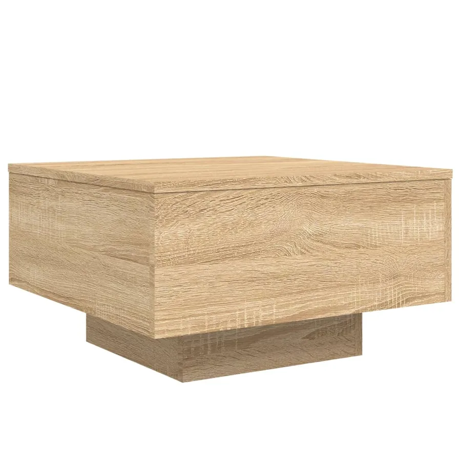 Table basse avec lumières LED chêne sonoma 55x55x31 cm - 3