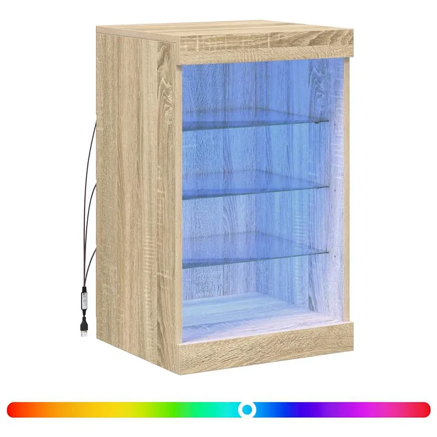 Buffet avec lumières LED chêne sonoma 41x37x67 cm - 2