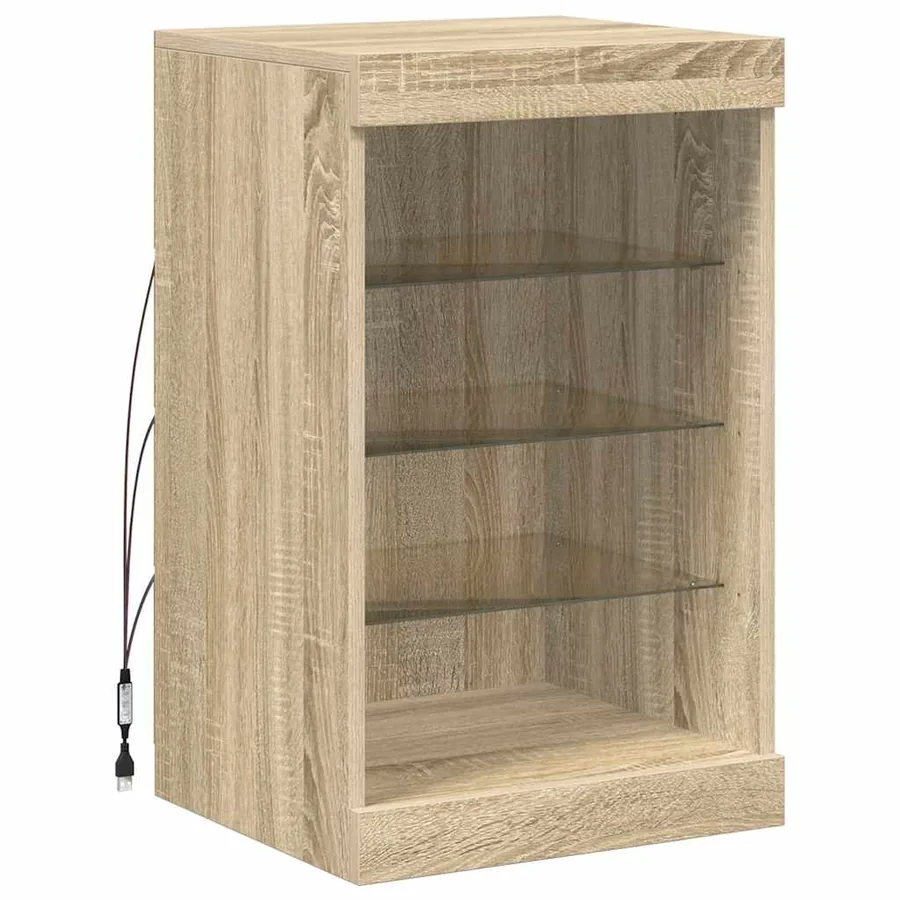 Buffet avec lumières LED chêne sonoma 41x37x67 cm - 3