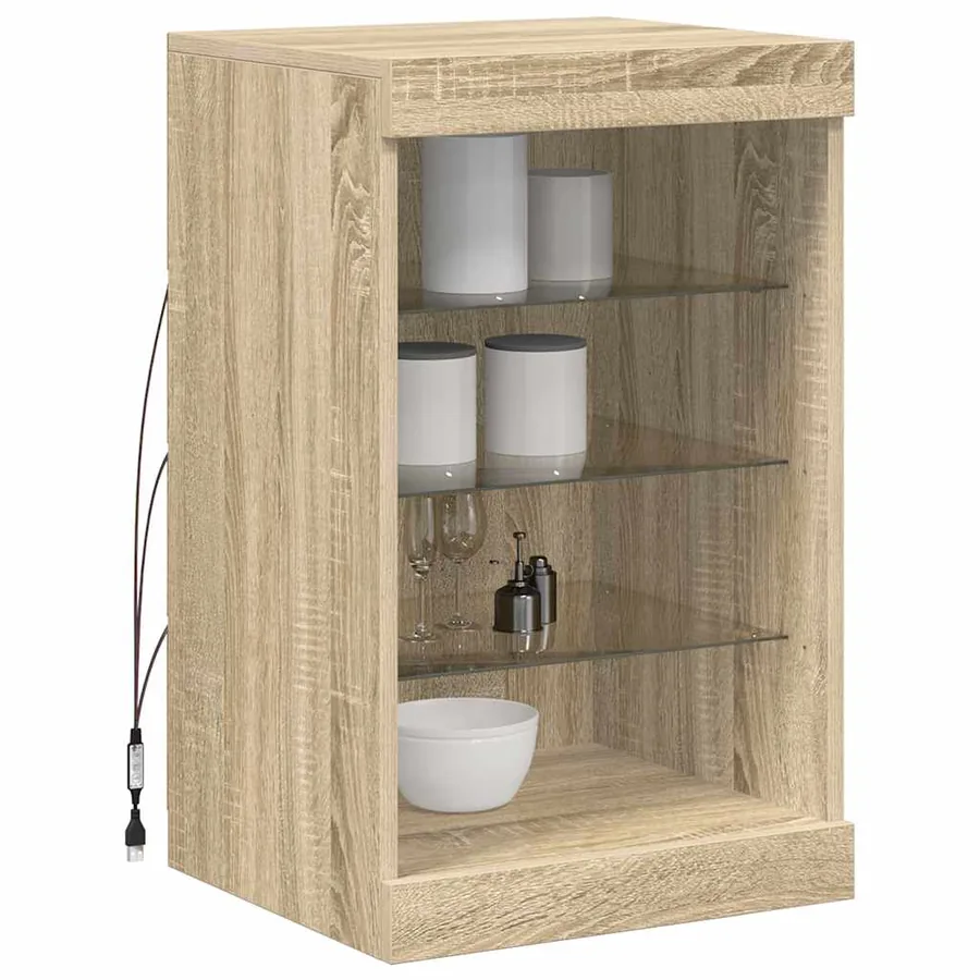 Buffet avec lumières LED chêne sonoma 41x37x67 cm - 5