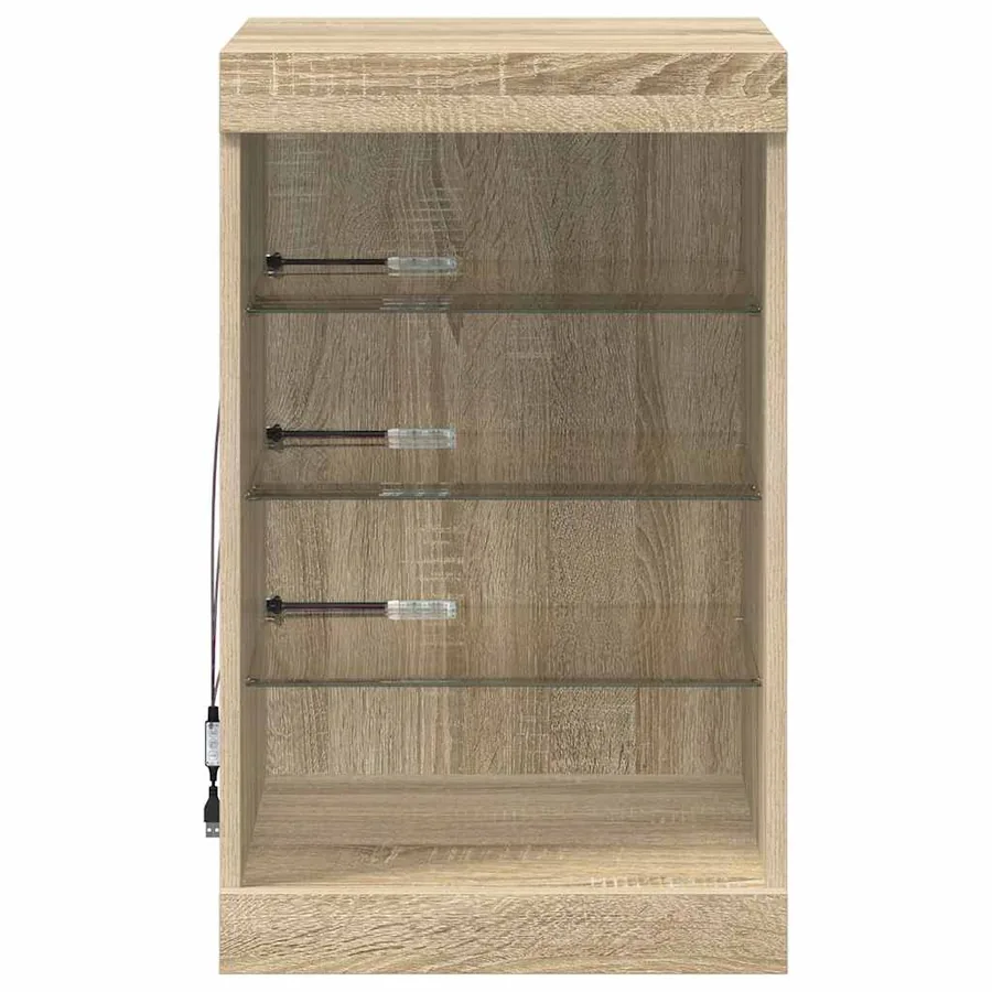 Buffet avec lumières LED chêne sonoma 41x37x67 cm - 6