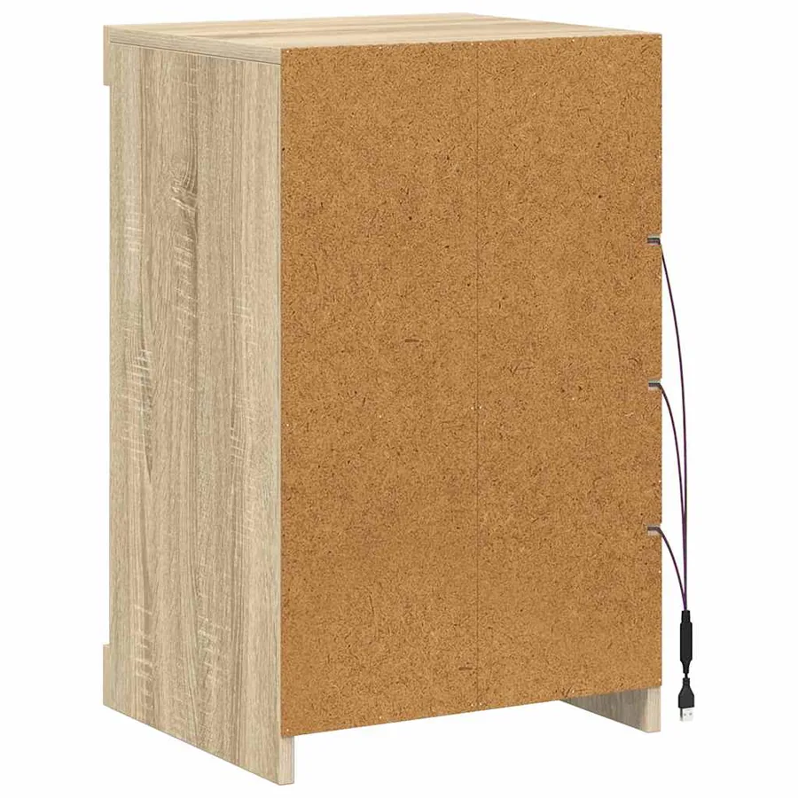 Buffet avec lumières LED chêne sonoma 41x37x67 cm - 8