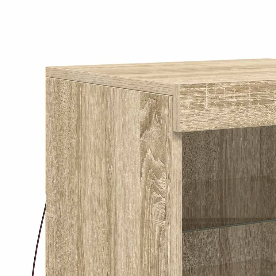 Buffet avec lumières LED chêne sonoma 41x37x67 cm - 9