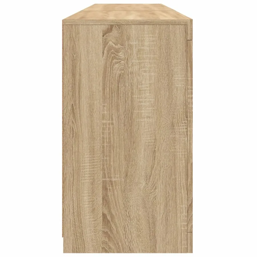 Buffet avec lumières LED chêne sonoma 162x37x67 cm - 8