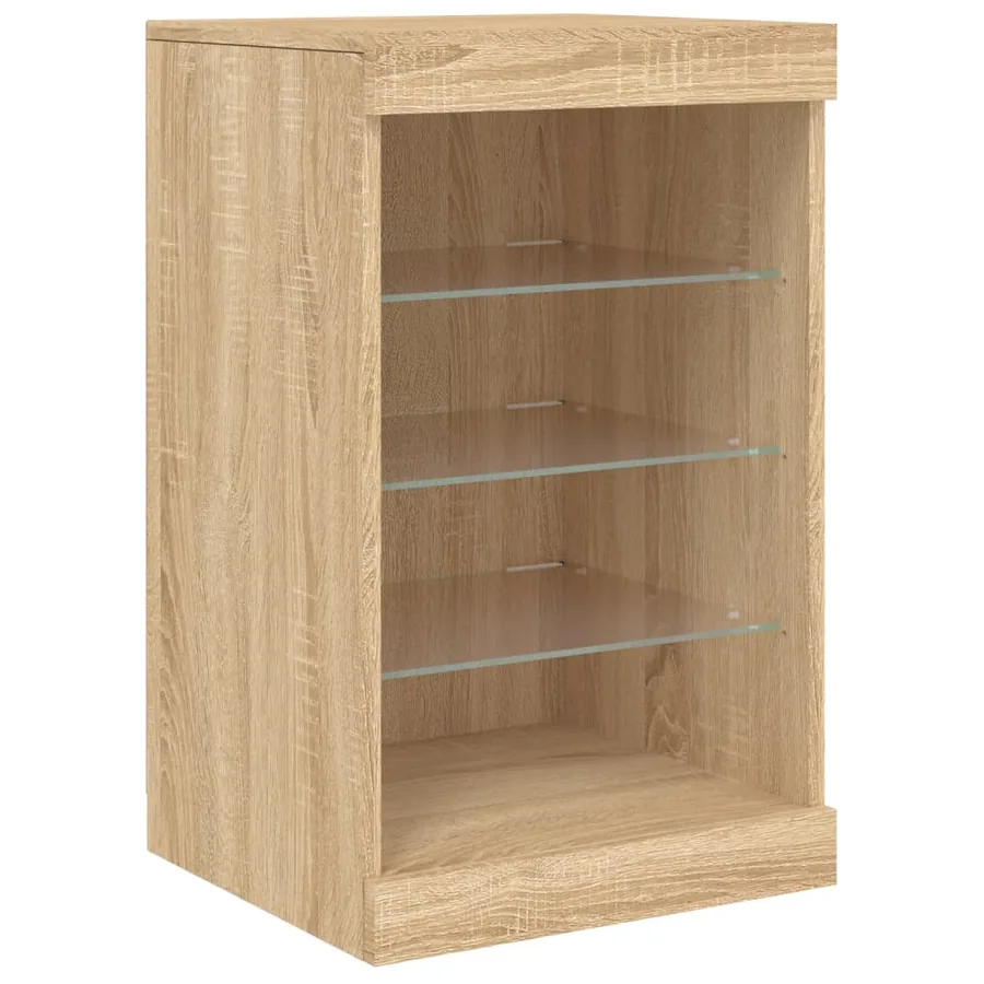 Buffet avec lumières LED chêne sonoma 164x37x67 cm - 12