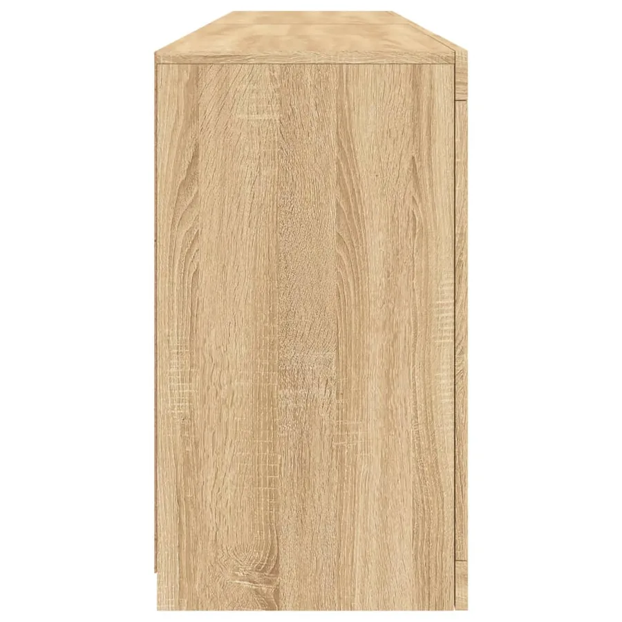 Buffet avec lumières LED chêne sonoma 164x37x67 cm - 8