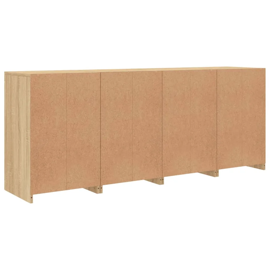 Buffet avec lumières LED chêne sonoma 164x37x67 cm - 9