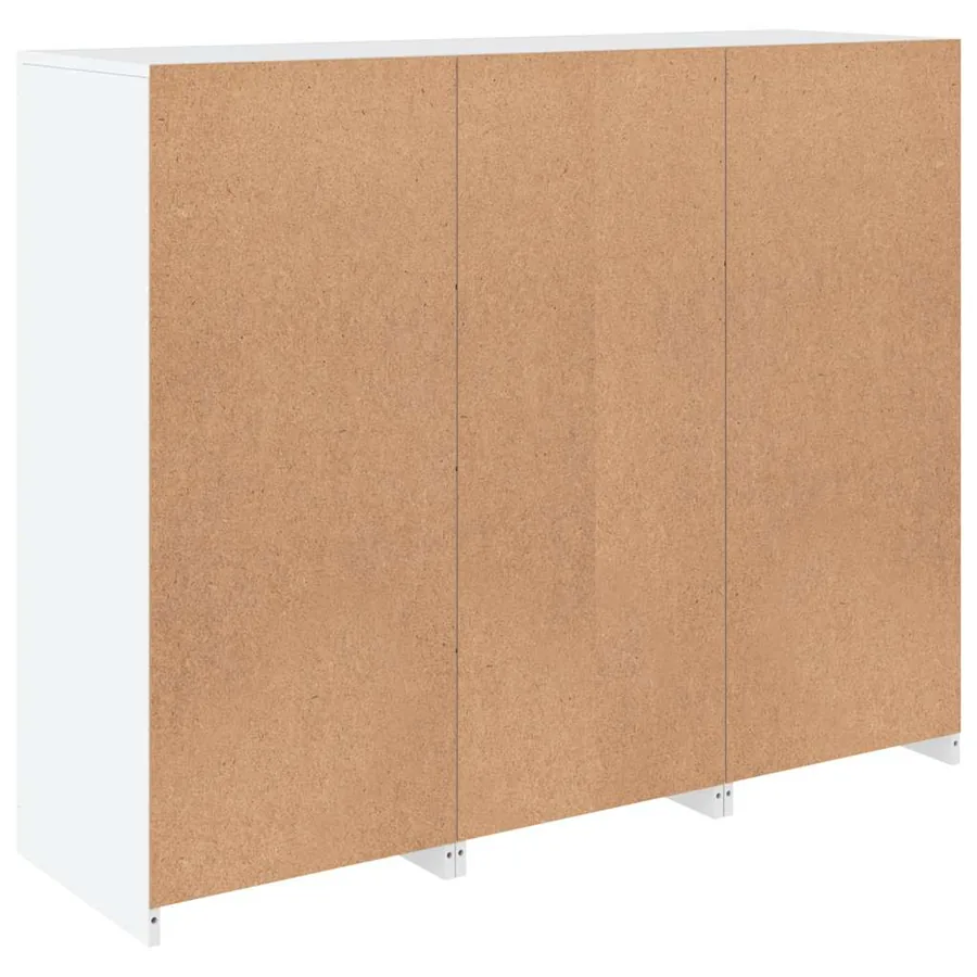 Buffets avec lumières LED 3 pcs blanc bois d'ingénierie - 10