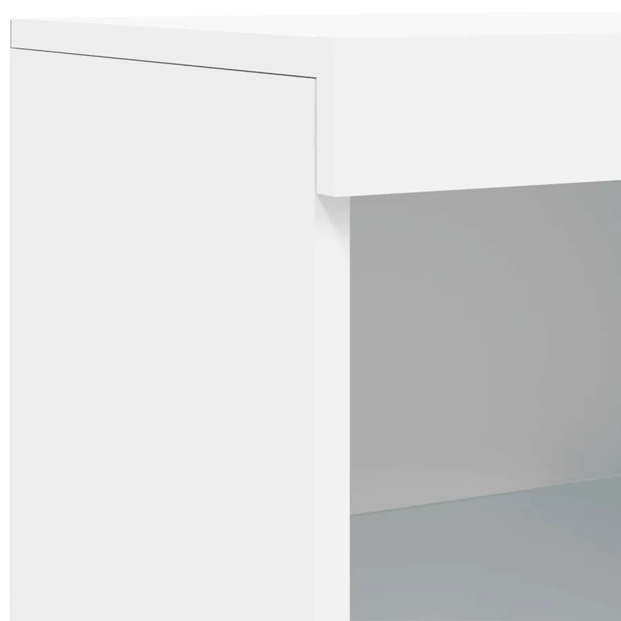Buffets avec lumières LED 3 pcs blanc bois d'ingénierie - 12