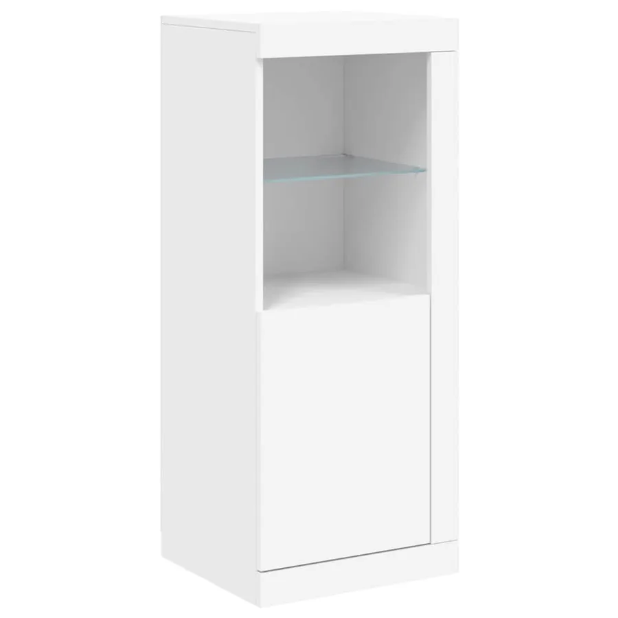 Buffets avec lumières LED 3 pcs blanc bois d'ingénierie - 7