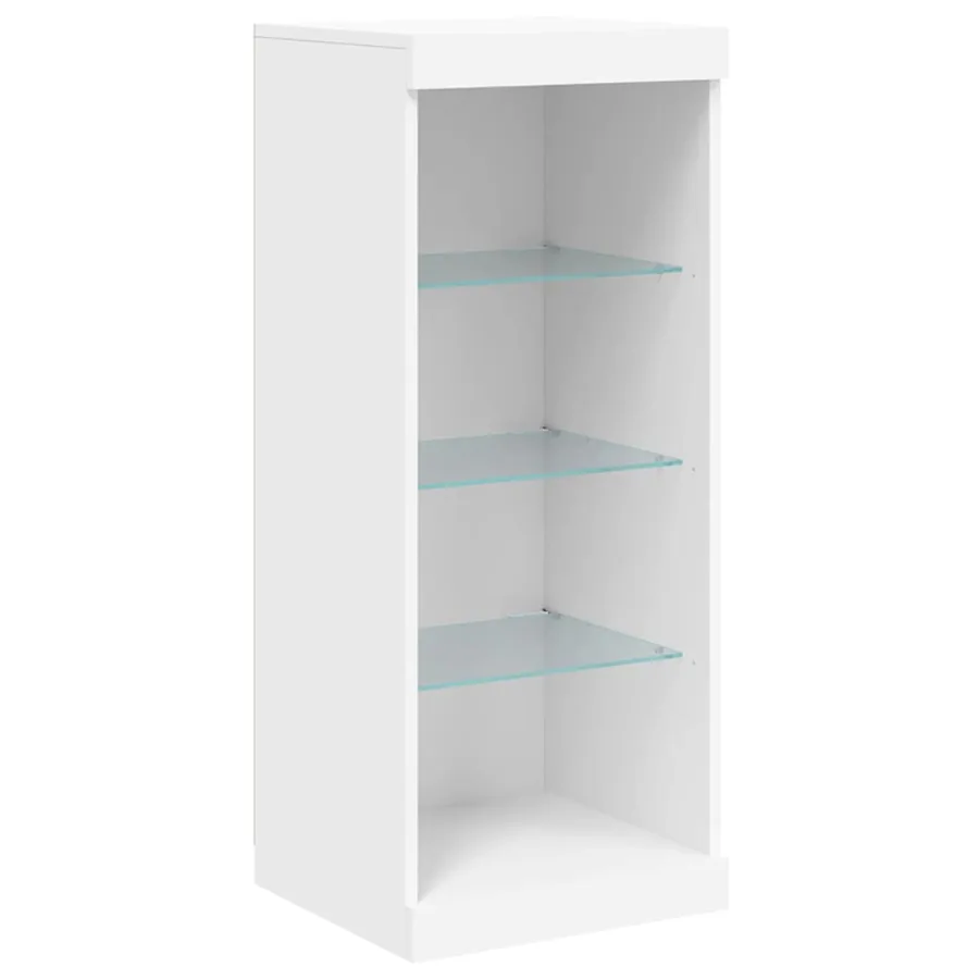 Buffets avec lumières LED 3 pcs blanc bois d'ingénierie - 8