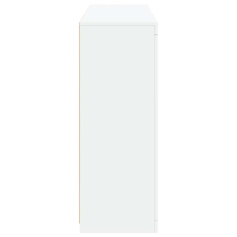 Buffets avec lumières LED 3 pcs blanc bois d'ingénierie - 9