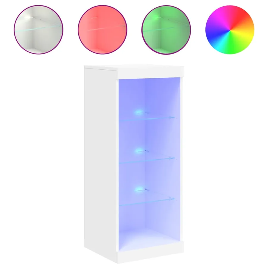 Buffet avec lumières LED blanc 41x37x100 cm - 2