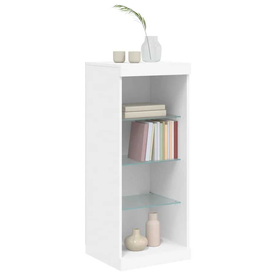 Buffet avec lumières LED blanc 41x37x100 cm - 4