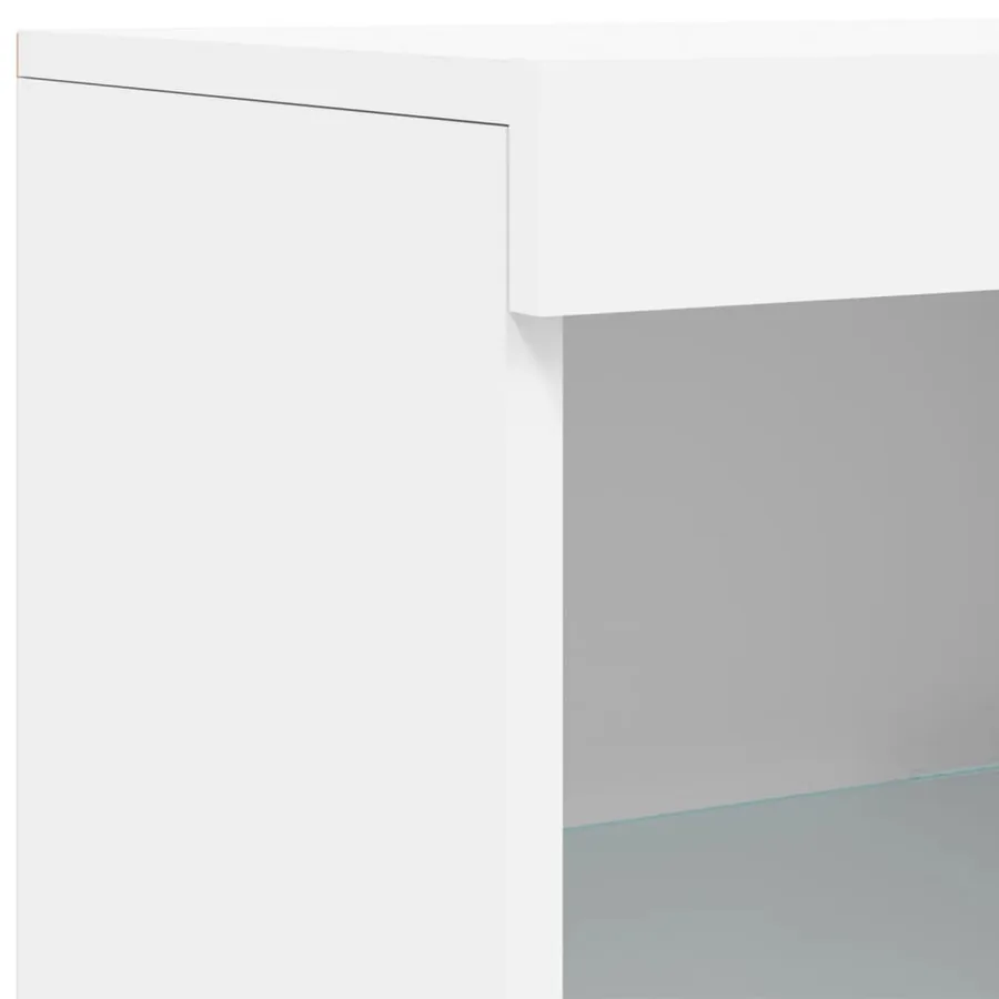 Buffet avec lumières LED blanc 41x37x100 cm - 9
