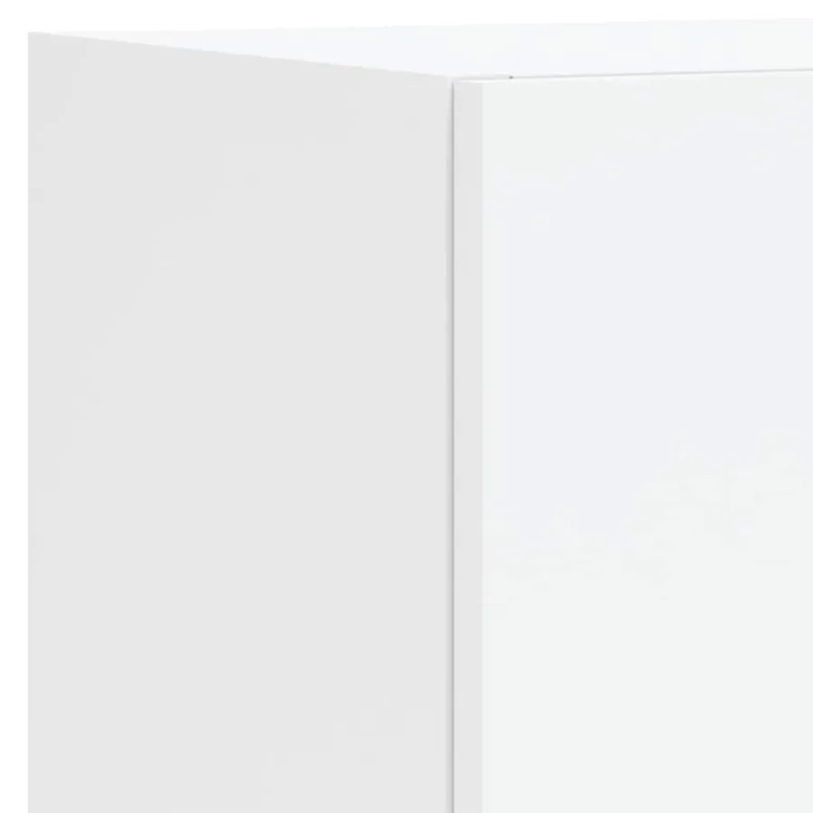 Unités murales TV avec LED 4 pcs blanc bois d'ingénierie - 11