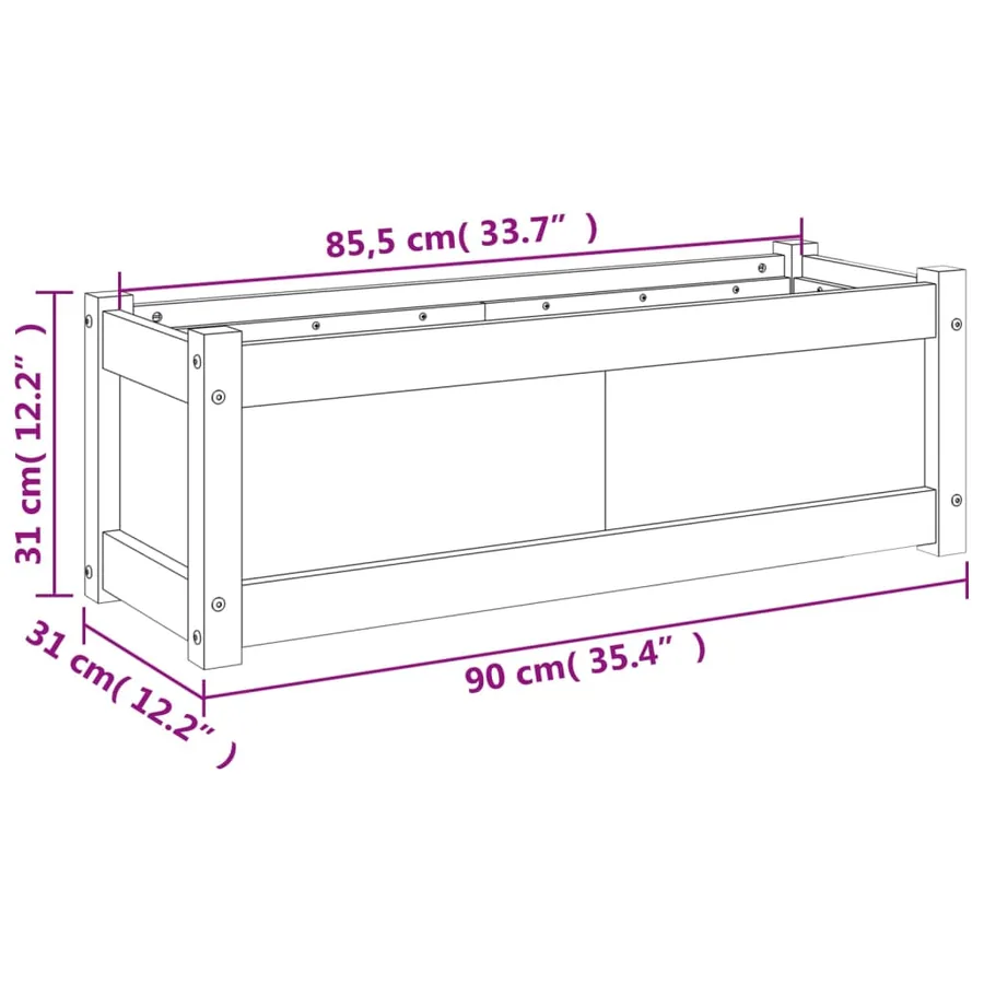 Jardinières 2 pcs cm bois massif douglas - 12