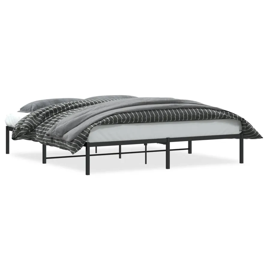 Cadre de lit métal noir 183x213 cm - 2