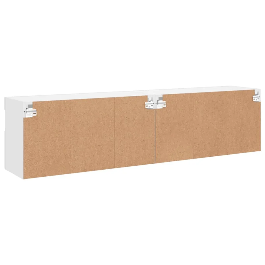 Meubles TV muraux avec lumières LED 2 pcs blanc 80x30x40 cm - 11