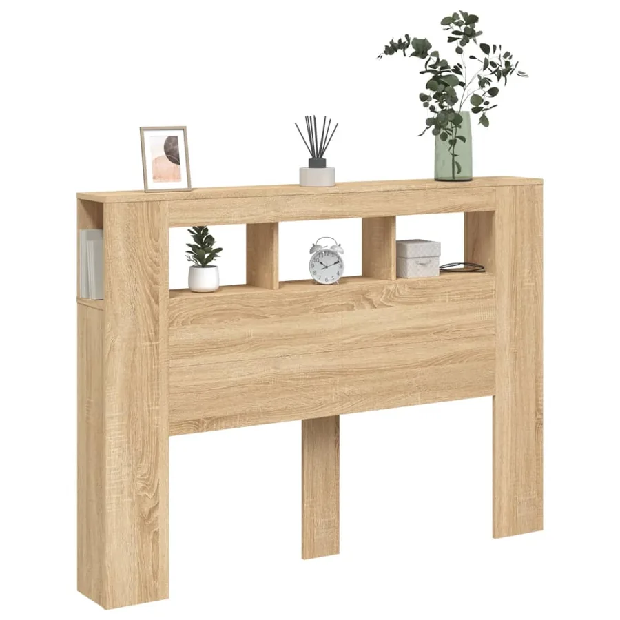 Tête de lit à LED chêne sonoma 140x18,5x103,5cm bois ingénierie - 4