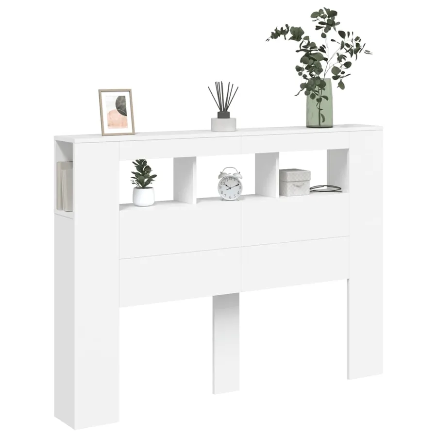 Tête de lit à LED blanc 140x18,5x103,5 cm bois d'ingénierie - 12