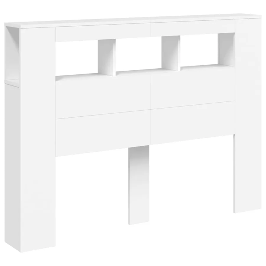 Tête de lit à LED blanc 140x18,5x103,5 cm bois d'ingénierie - 4