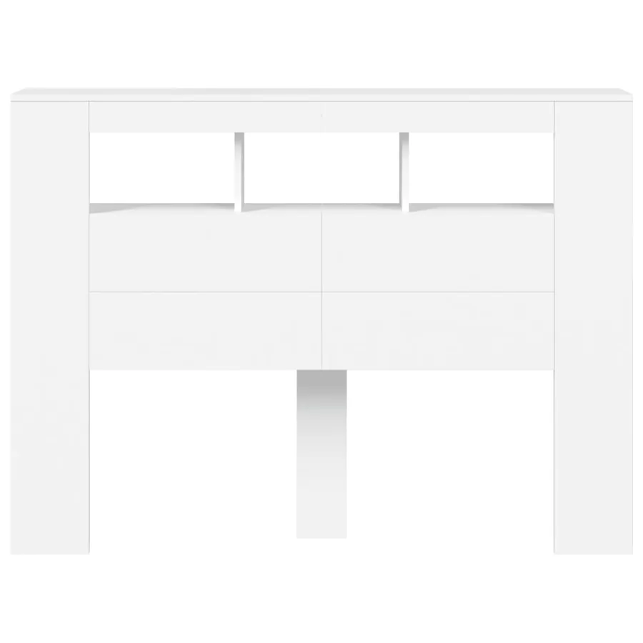 Tête de lit à LED blanc 140x18,5x103,5 cm bois d'ingénierie - 5
