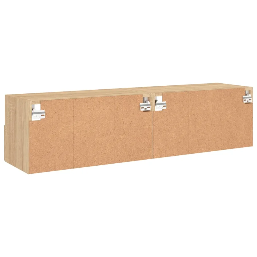 Meubles TV muraux 2 pcs chêne sonoma 60x30x30cm bois ingénierie - 10